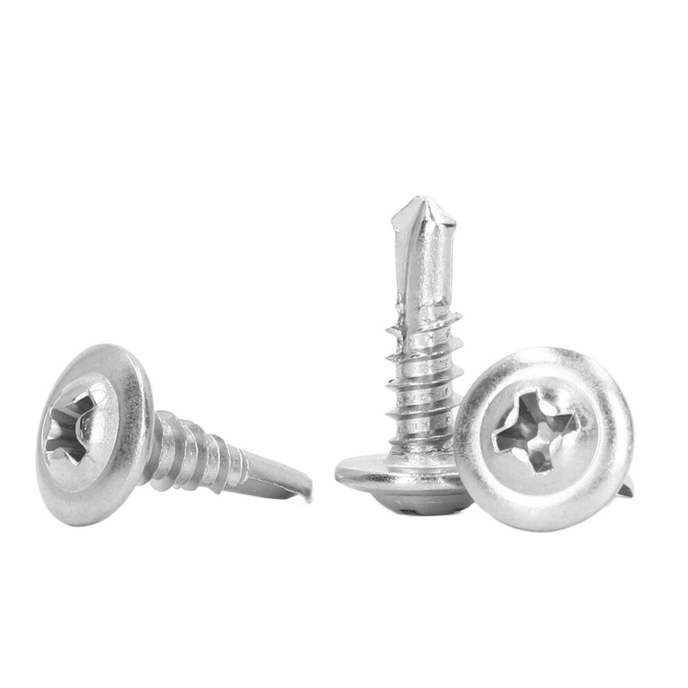Industrial 410 Ss Self Tapping Screws 4.8X16mm With Washer Head 100Pcs 4961390357814