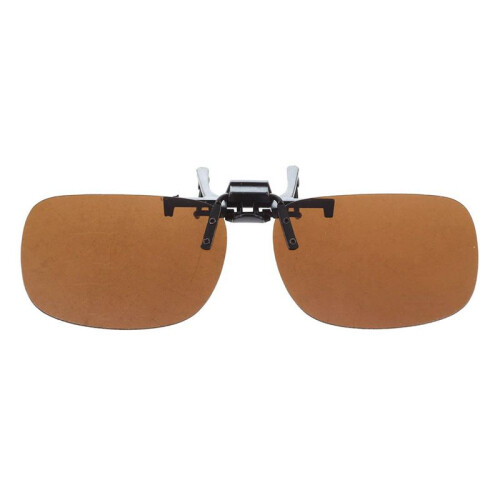 3X Unisex Dark Brown Rectangle Flip  Clip  Polarized Sunglasses
