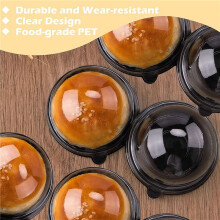100 Pack Cupcake Containers Clear Plastic Cake Box with Dome Lids for Muffin Mooncake Dessert Cheese Pastry