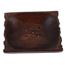 Wooden Soap Dish with Drain Keeps Soap Dry for Bathroom, Home and Hotel Use