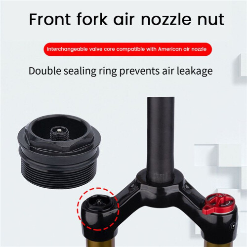 2X Bike Front Fork Valve Nut Bicycle Air Fork Cap Assembly Thread 31xP1.0mm Valve Core Bicycle Part 1