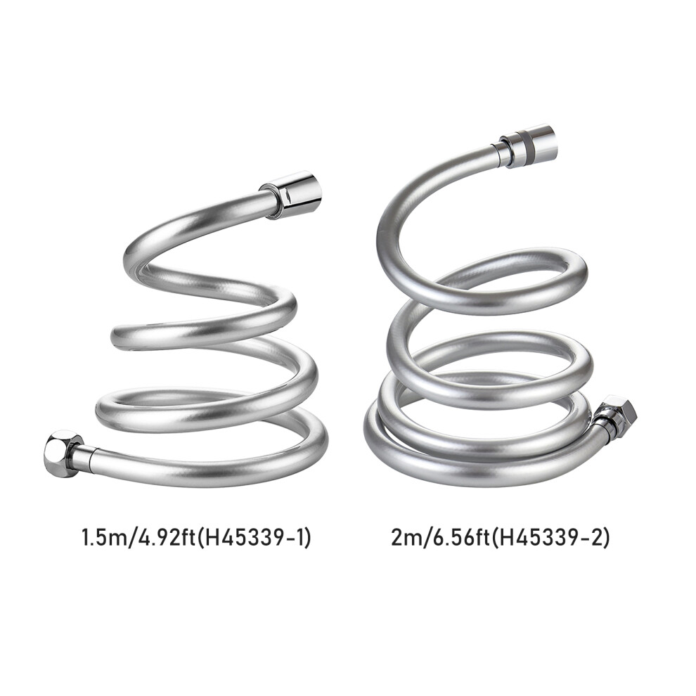 5Ft Kink-Resistant Anti-Twist Shower Hose With Copper Nut, 1.5M/2M In Silver 7891390358689
