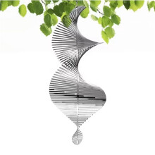 3X Windspiele 3D-Hängewindspiel Aus Edelstahl, Metallskulpturen, Dekorationen, Spiralförmige Windskulpturen