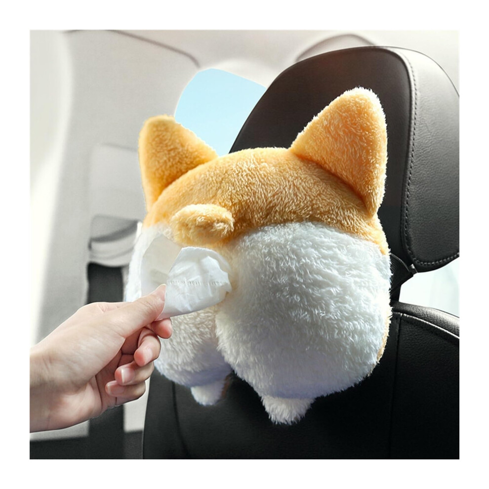 Car Tissue Box With Whimsical Dog Butt Design, Creative Drawer Style Dispenser For Dashboard 9092120559200