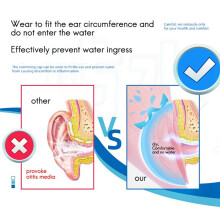 2X Unisex Kids Swimming Cap 3D Ear Protection Silicone Swimming Cap Waterproof Durable Swim Cap for Kids Boys Girls 2