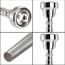 6 Pack Trumpet Mouthpiece, 7C 5C 3C Silver Plated Mouthpiece for Beginners, Professional Players