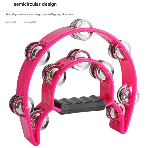Practical Hand Bell Multiple Color Tambourine Double-Sided-5 1