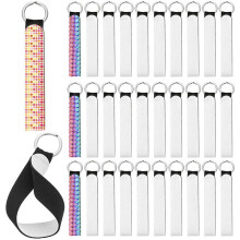 80 Pçs SublimaçãO Chaveiro em Branco Neoprene Pulseira Chaveiro DIY Chaveiro CordãO de Pulso Porta-Chaves Chaveiro em Branco