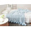 Light Blue Throw Blanket 39 x 41 with Pom Pom Tassels, Lightweight Solid Knit for Precise Coverage 1