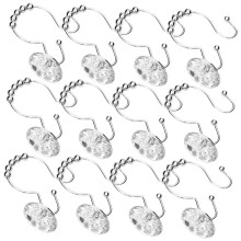 Shower Curtain Hooks Set of 12 Ocean Style Rustproof Decorative Coastal Bathroom Smooth Glide