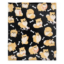 Dog Pomeranian Blanket Ultra Soft Fleece Throw 40x50 Kids Cozy Warm Flannel for Bed and Sofa