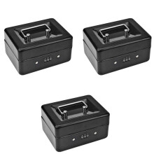 3X Portamonete Nel Metallo Resistente con Vassoio Portaoggetti con Chiusura - Portamonete Piccolo con Serratura Un Combinazione 15 x 12 x 7,7 cm
