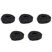5 Pcs 18mm x 37mm Black Flexible Semi Enclosed Cable Drag Chain 1M 39.4 Inch