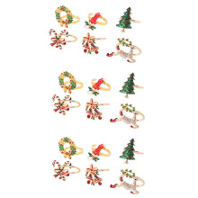 Christmas Napkin Rings Sets of 18 Pcs, Gold Napkin Ring Holders Metal Dinner Tables Rings for Christmas Weddings Banquet