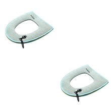 Corduroy Toilet Seat Cushion 2pcs Winter Warm Soft Removable Cover Set for Home Bathroom