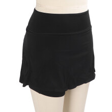 Leichte schwarze Damen-Tennisskirt, schnelltrocknend, mit hohem Bund, M