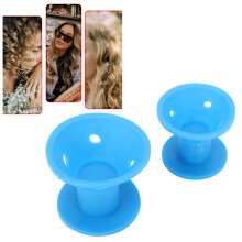 20pcs Reusable Silicone Hair Rollers with Varying Sizes for Women Blue