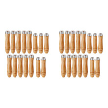 Wood File 30pcs Wooden File Special Handle Burr Free Steel File Round Hole Small Wooden Handle (4mm+5mm+6mm)