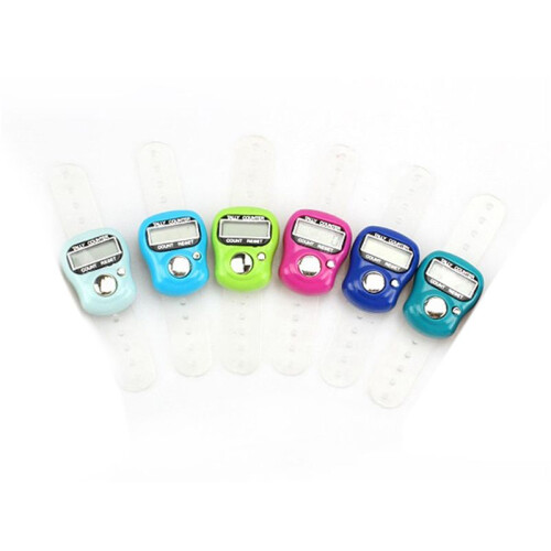 6X LCD Electronic Finger Hand Ring Knitting Row Tally Counter Pedometer Digital Hand Tally Counter Random Color