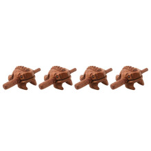 4X Carved Croaking Wood Percussion Musical Sound Wood Frog Tone Block Toy