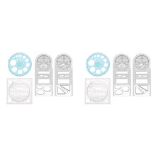 8 Stuks Multifunctionele Geometrische Heerser Meten Tekening Heerser Plastic Wiskunde Gereedschap voor Student School Office Supply