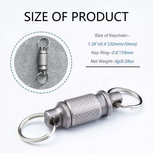 4X Titanium Quick Release Keychain,Detachable Key Ring Pull Apart Keychain,Key Holder Accessory for Bag/Purse/Belt