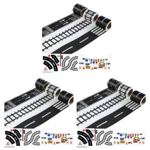 3X Ruban de Route À  pour Petites Voitures et Trains 3 Rouleau 4.8 cm x 5M Courbe Droite Piste Trafic Signs - Cadeaux Enfants