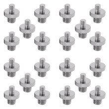 20 Pieces 1/4 Inch Male to 1/4 Inch Male Metal Threaded Screw Adapter Tripod Screw Converter for DSLR Camera,Tripod