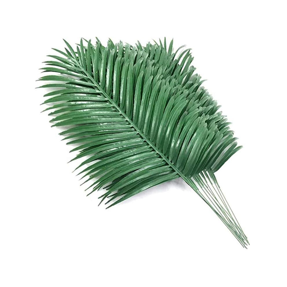 Semoic 60Pcs Artificial Leaves Plants Faux Fronds Tropical Large Leaves Greenery Plant For Leaves Hawaiian Party