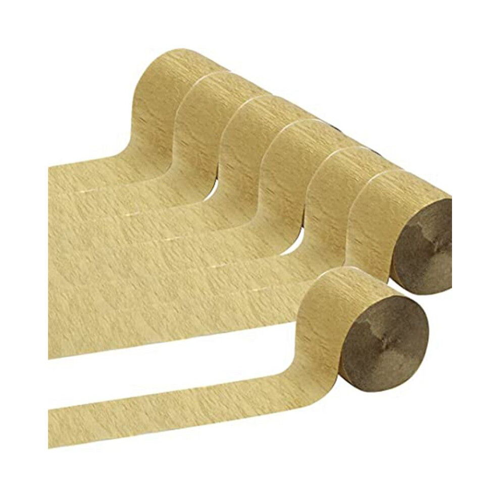Semoic Gold 12 Rolls Crepe Paper Streamers For Birthday Party Wedding Festival Party Decorations