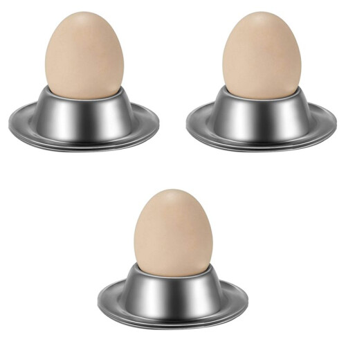 Egg Cup Holder Set of 6 Pack,Stainless Steel Egg Cups Plates Tableware Holder for Hard Soft Boiled Egg,Kitchen Display 1