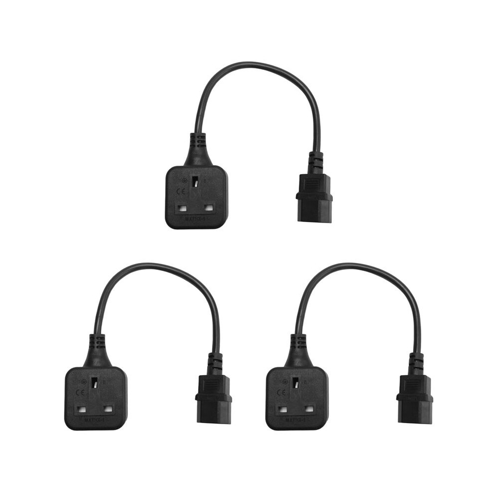 3X Iec320 C14 To Uk Bs1363a Outlet Socket,Iec C14 Male Plug To Uk 3Pin Female Socket Power Adapter Cable (0.) 6033228959120