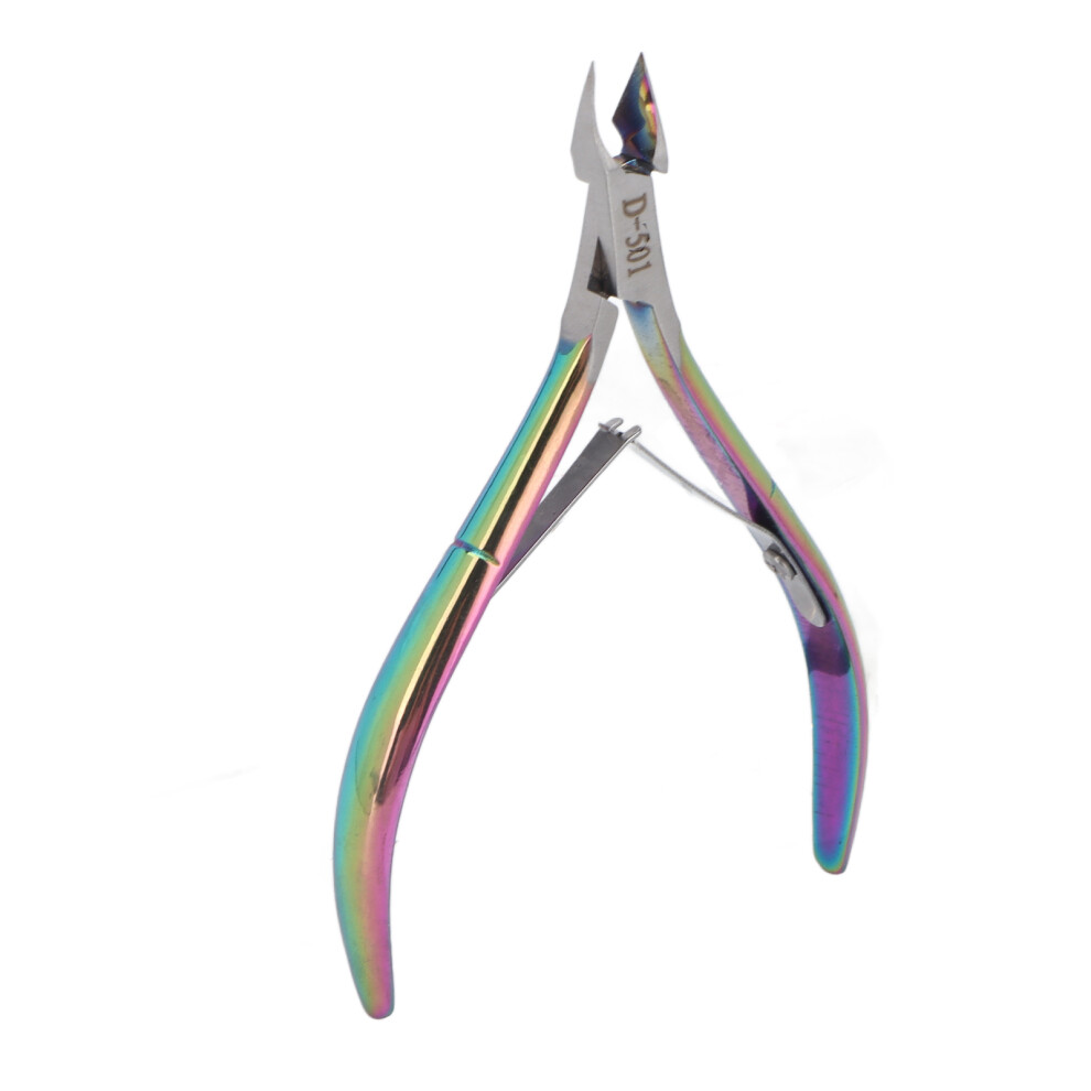 Titanium Color Nail Cuticle Nipper, Professional Stainless Steel Manicure Tool