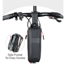 2X Bike Frame Bag, Waterproof Bicycle Bag with Two Side Pockets, Bike Tube Storage Pouch for Mountain Road Bike