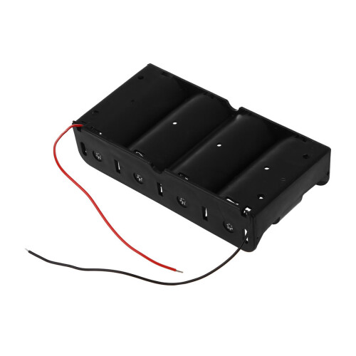 Spring Clip Black 4 x 1.5V D Size Battery Batteries Holder Case 2