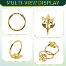 6Pcs/Lot Hotel Napkin Ring Napkin Holder Fall Leaves Napkin Buckle Christmas Wedding Party Gold Napkin Circle Dinner Table Decoration