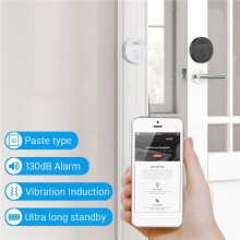 3X Tuya WiFi Alarm Door and Window Vibration Sensor Security Protection Alert Works with Alexa, Life(White)