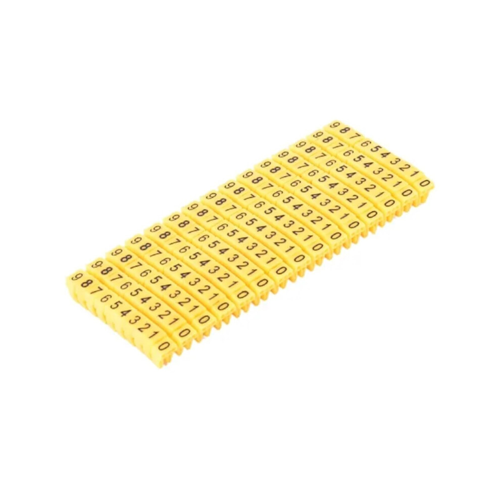 Cable Markers 100 Pack Yellow Clipon Numbered Wire Labels For 28Mm Cables 9455672061735