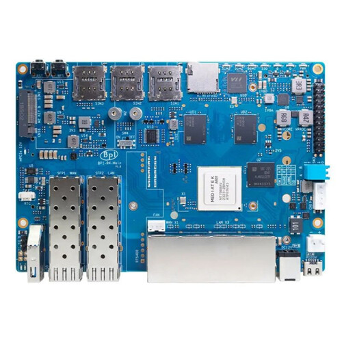 For Banana Pi BPI-R4 Router Development Board 4GB RAM MT7988A with 2 SFP High-Performance Open-Source Router Board