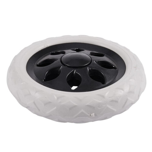 6X Rueda de Carrito de Compras Rueda de Espuma de Nucleo de Plastico Negro