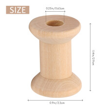 10Pcs Wooden Empty Thread Spools Natural Color 29mm x23mm