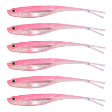6 Stücke Weiche Silikonköder Schwimmenden Fischköder-Rosa 75mm