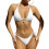Maillot de bain deux pièces Triangle String pour femmes,-Blanc S 1