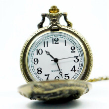 5X Orologio Da Taschino Con Drago RetrÒ in Stile Cinese in Rilievo in Bronzo