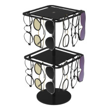 Sunglasses Organizer with 360 Rotating Clear Acrylic Display Stand, ScratchResistant, Black