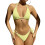 Dames Triangle String Bikini Set Sexy Tie Side Tweedelig-Gele S 1
