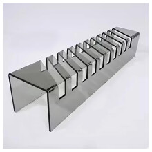 Black Metal Tile Sample Display Rack, Slanted Design with 1.4‑Inch Slots for Stone and Ceramic Samples
