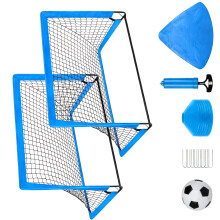 Das zusammenklappbare Fußballtor-Set enthält 2 faltbare Marker,