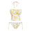 Tankini à la mode de style dos nu avec motif de-fleur jaune M 1
