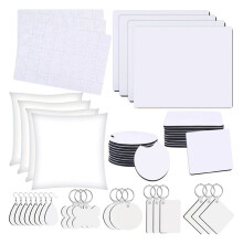 Juego de 82 Piezas de Productos en para Sublimación, Kit de Sublimación para Manualidades Navideñas, Patrón de Impresión Térmica para